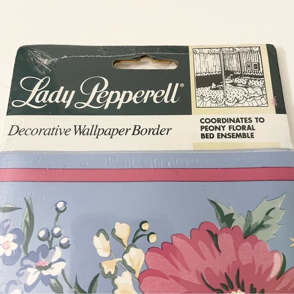 Lot of 5 Lady Pepperell Peony Wallpaper Border Borden Home Wall Covering 15 Feet - Picture 3 of 12